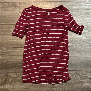 SO Women's Long Sleeve Tee - Red and White Stripes